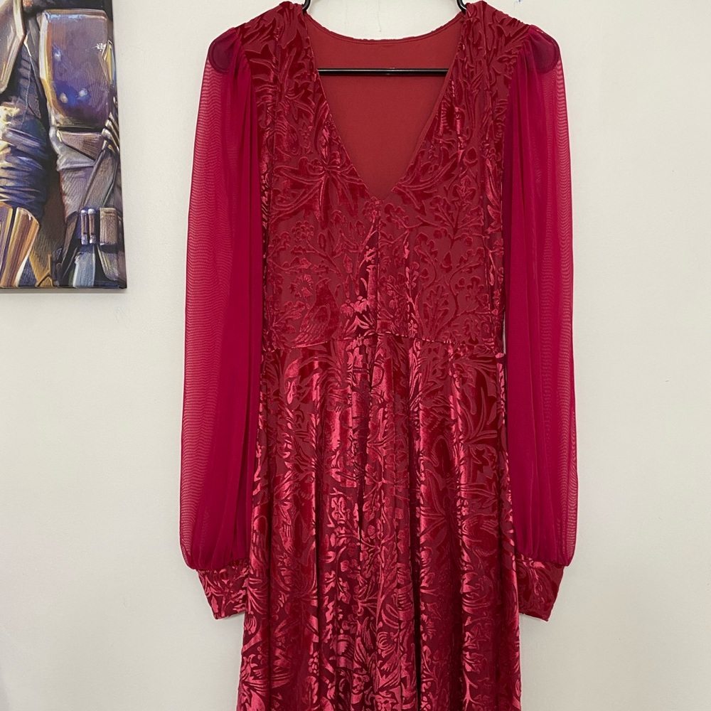 Black Milk Clothing Burned Velvet Brer Rabbit Ruby Longline Romance Dress